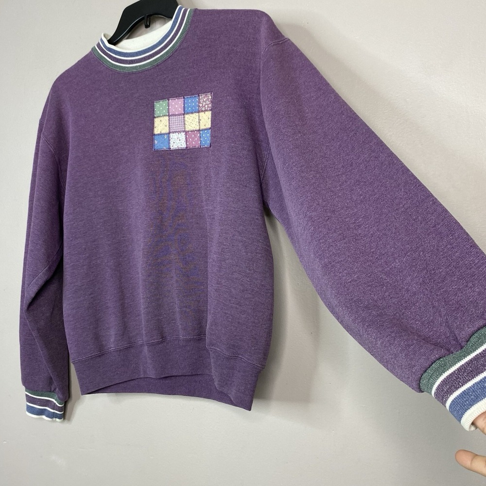Vintage Jerzees Super Sweat Sweatshirt Purple Crewneck Size M USA - Picture 3 of 16